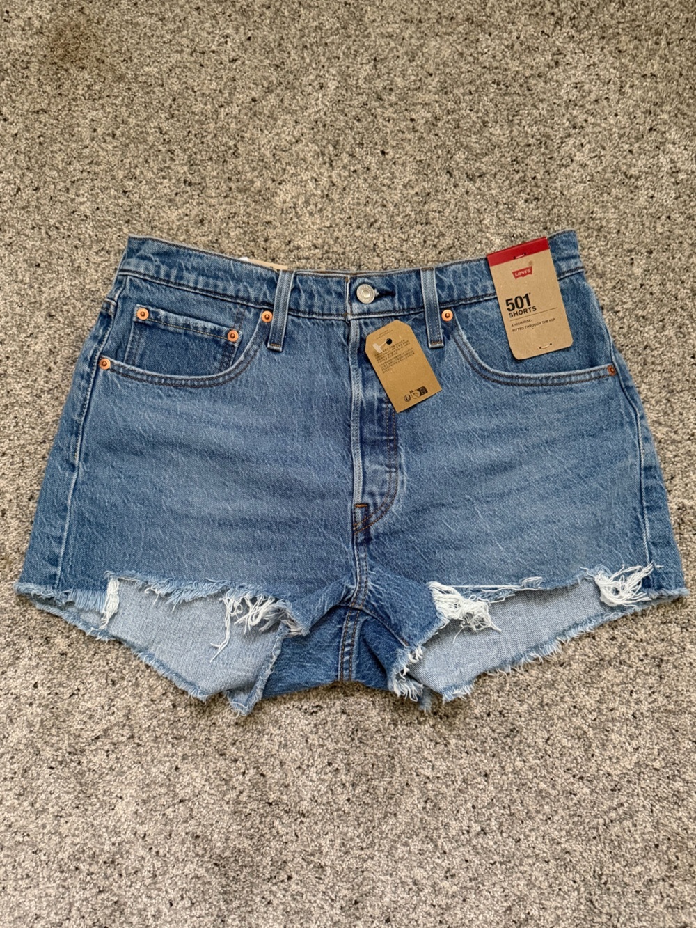 Levi's 501 High-Rise Denim Shorts - Blue